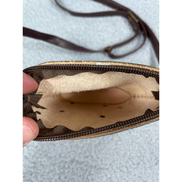 Purse Change Crossbody Angel Embossed Leather Hand made Zip Pouch Wallet - Picture 7 of 7